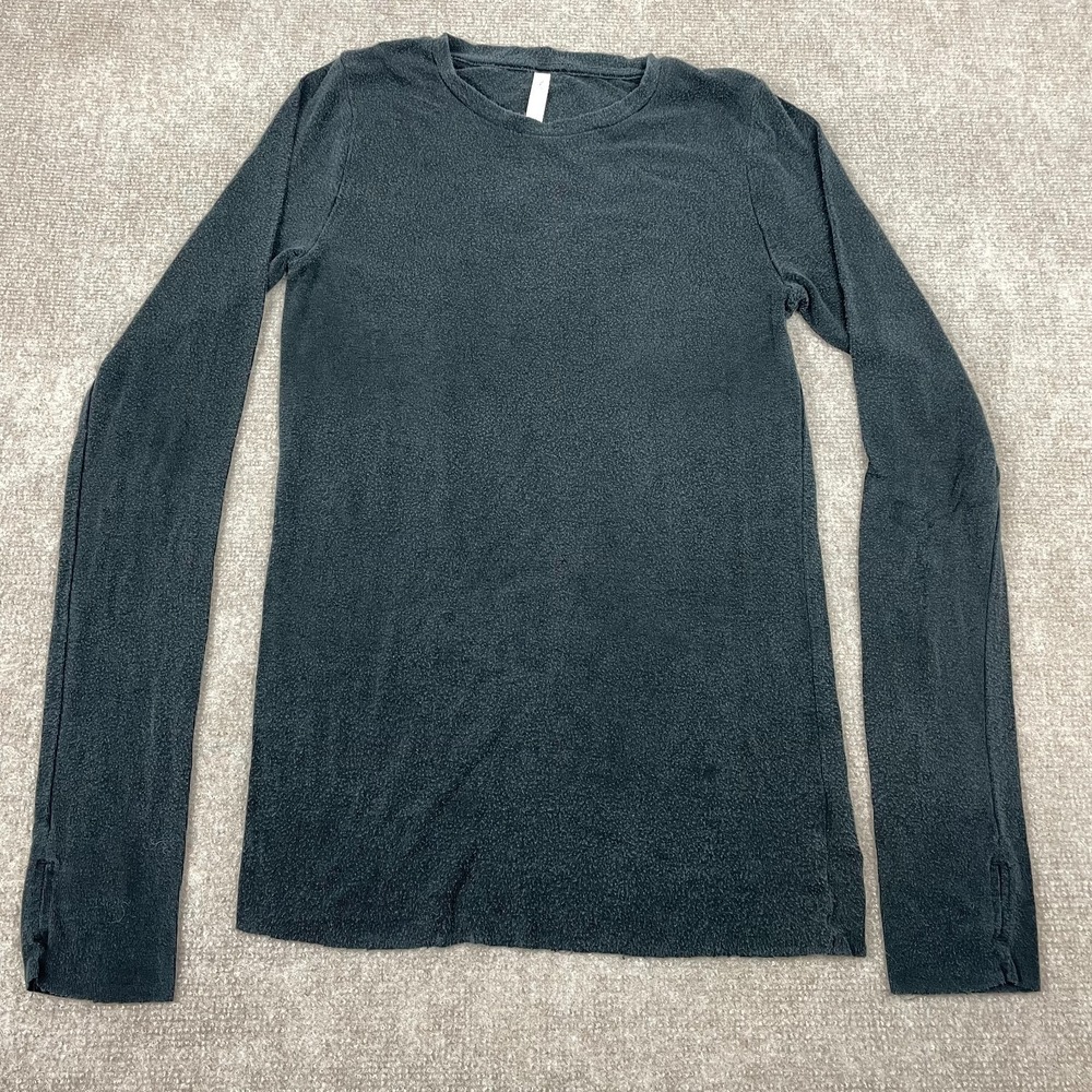 Aritzia The Group By Babaton Shirt Womens L Charcoal Gray Stretch Long Sleeve
